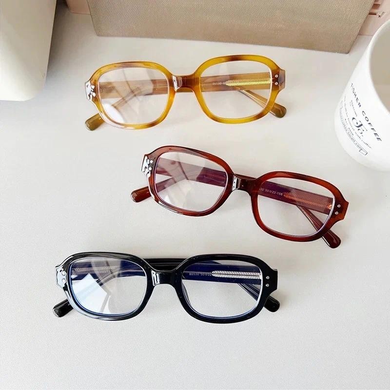 Óculos de Grau Femininos com Armação Quadrada Retrô Vermelha, Óculos de Computador com Lentes Transparentes que Bloqueia