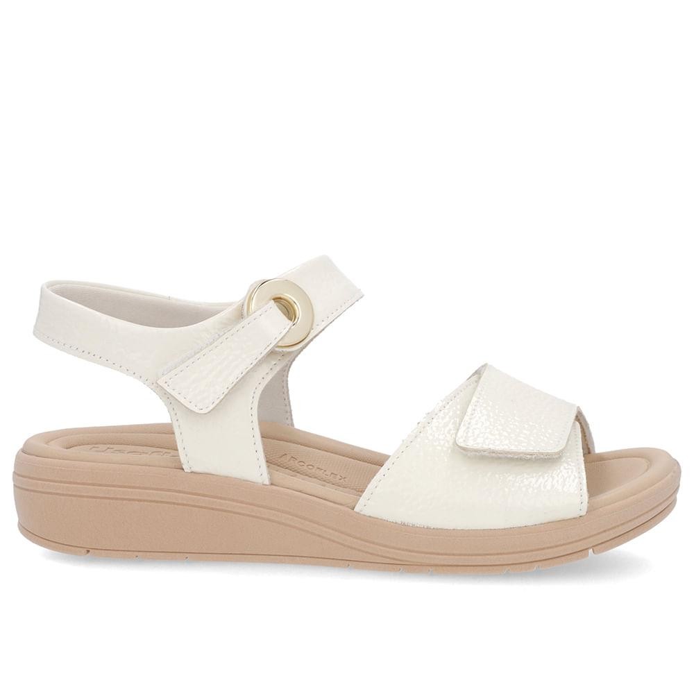SANDALIA USAFLEX ANABELA COURO FECHOFLEX REF AK0508 FEMININO
