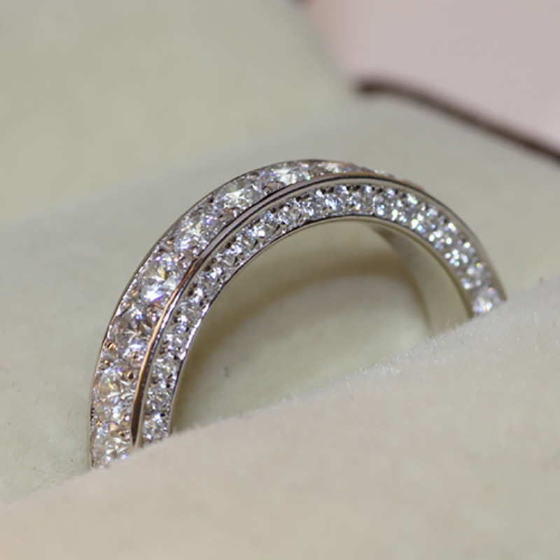 Anel Feminino De Prata Esterlina S925 Com Zircônia E Diamante Todos Os Presentes/Joias/Presente SJ1016025 — imagem 2 de 2