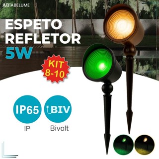 Kit 10 Luminária Espeto Jardim 5W Led Refletor Grama A Prova Dágua IP65 Luz Quente ou Verde Bivolt em Oferta na Shopee