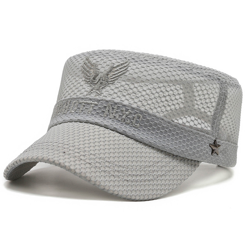 Chapéu de topo plano masculino verão lazer ao ar livre respirável na moda estilo fino versão coreana malha lazer pára-so