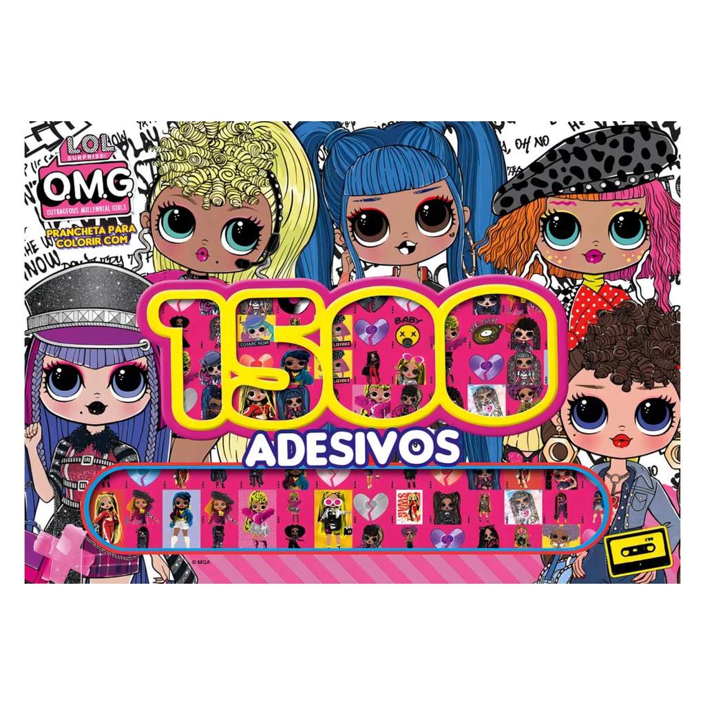 Livro Prancheta Para Colorir Lol Surprise Omg Com 1500 Adesivos Editora On Line - 9786555471601