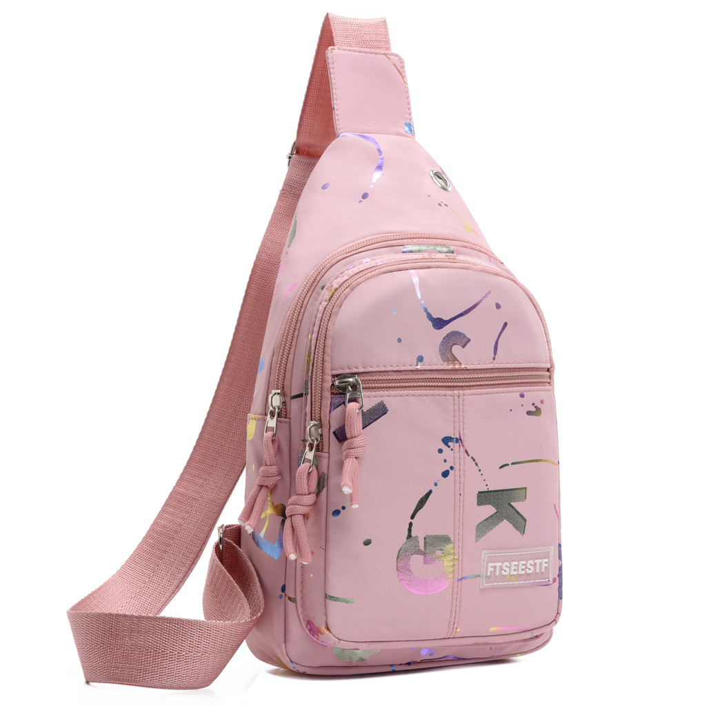 Versão coreana novo estilo senhoras mochila saco do mensageiro lazer esportes bolsa de ombro leve viagem saco de peito m