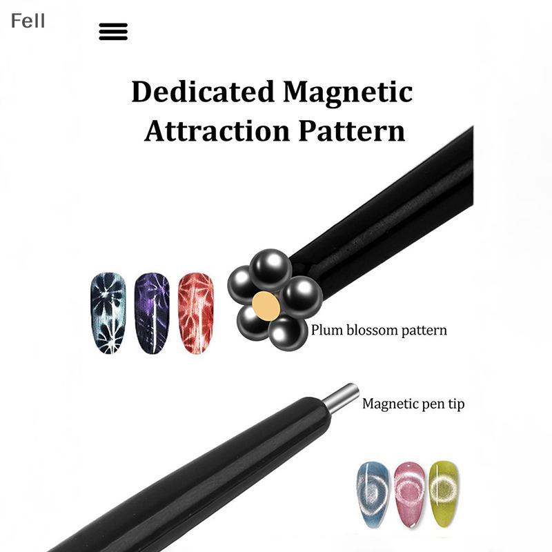 [Fel] 2 Em 1 Profissional Nail Art Olho De Gato Caneta Magnética Sti Para Bola De Aço Sucção Contas De Ferro Ímã Pontilh