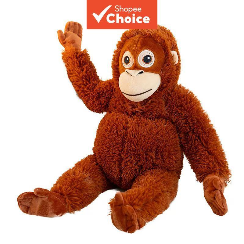Brinquedo de Pelúcia Gorila em Desenho Animado Realista, Travesseiro Macio de Macaco para Crianças, Presente Companheiro