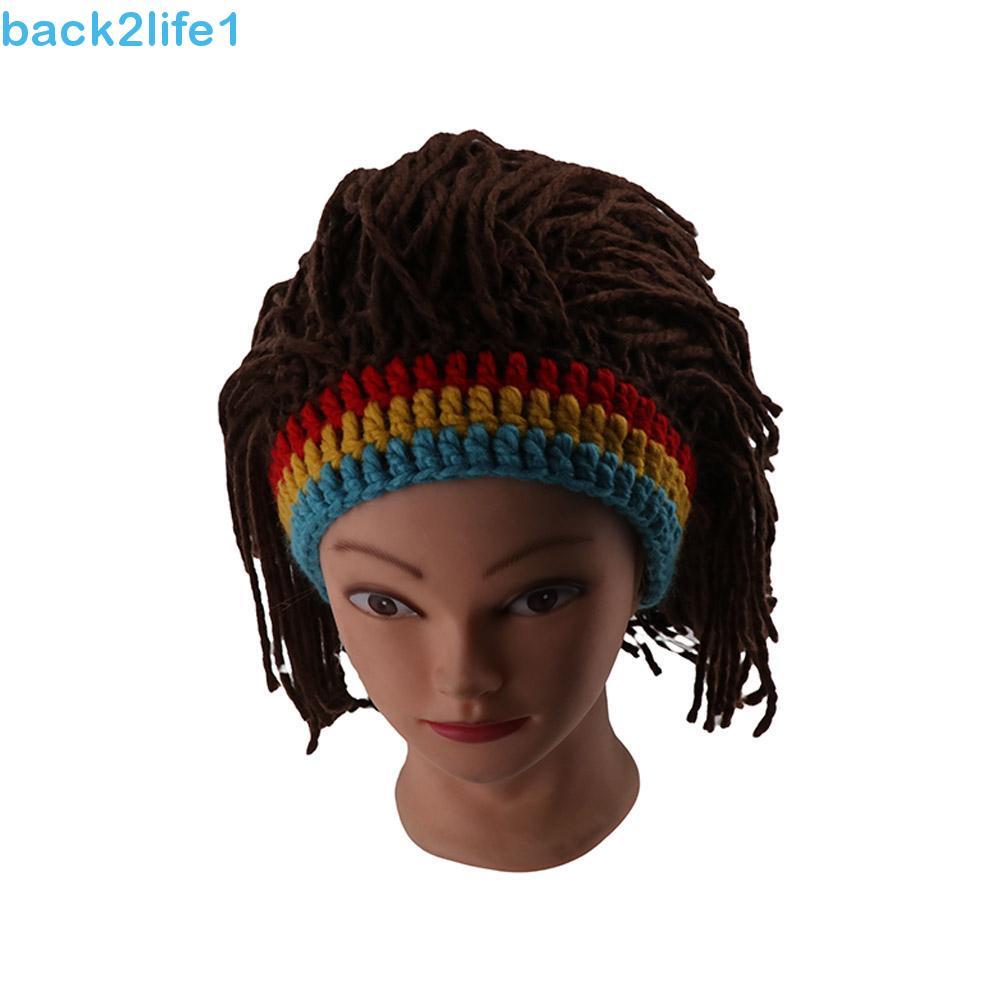 BACK2LIFE1 Peruca Masculina Acessórios De Cabelo Sintético Festa De Halloween Engraçado Balaclava Artesanal Crochê Áfric