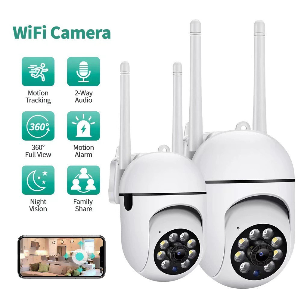 2 Unidades CCTV Segurança WiFi Speed Dome Outdoor HD 1080P IR Night Vision Mini Câmera Grande Angular De 350 Graus