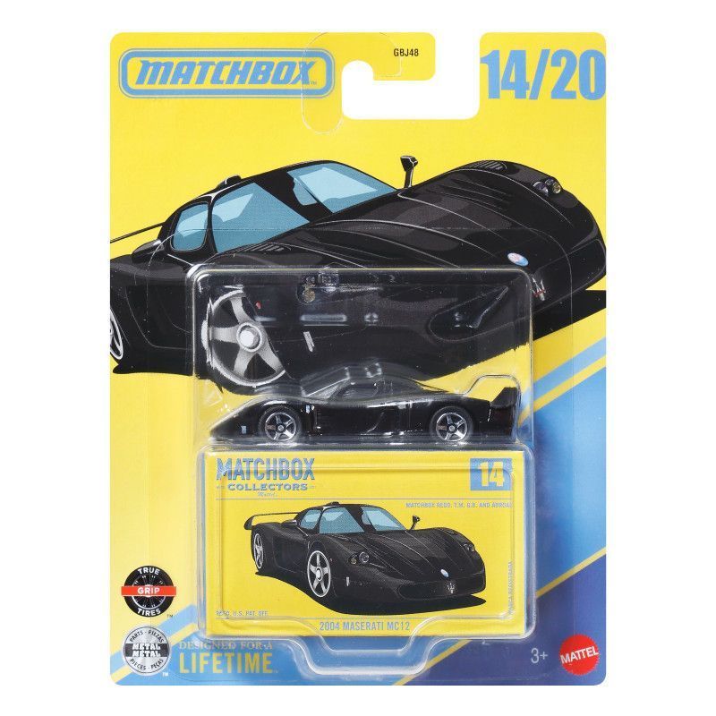 Oferta especial [Mattel] Série coletora de caixa de fósforos Maserati Classic Black Sports Car Alloy Car Modelo GBJ48