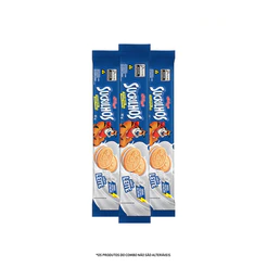 Combo Biscoito Recheado Sucrilhos Leite 85g 3 unidades