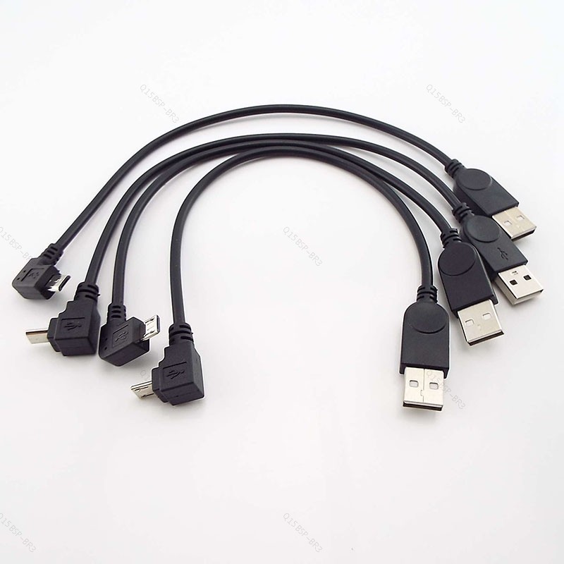 27cm Para Cima Baixo Esquerda Direita Ângulo 90 Graus Micro USB Macho Adaptador De Cabo Conector De Carga De Dados BR15B