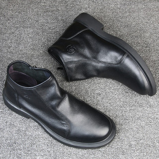 Sapatos de algodão masculinos sapatos de couro de algodão botas de couro de inverno masculino couro genuíno negócios Cas