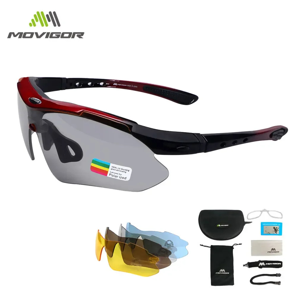 MOVIGOR 5 Lente Polarizada Ciclismo Óculos De Sol Esportes Dos Homens Da Bicicleta Estrada Mountain Bike Equitação Prote