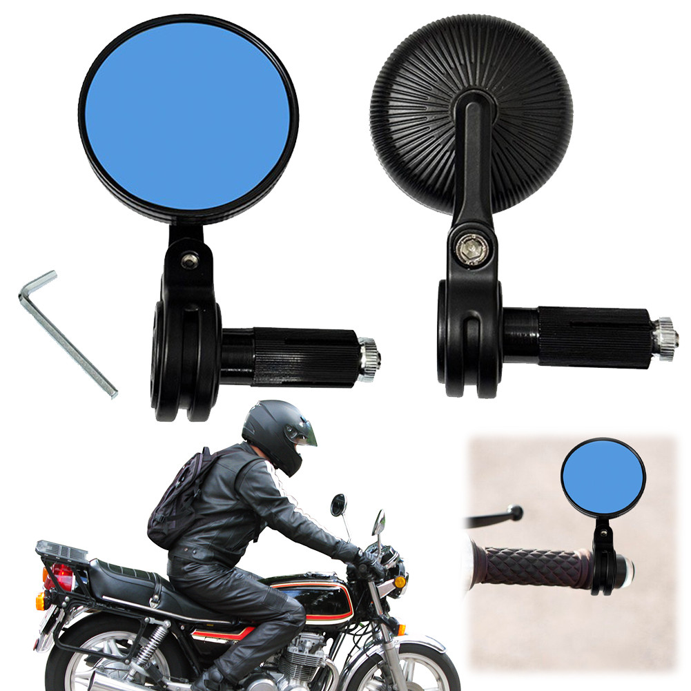 2 Pacote Motocicleta Guiador Espelho Retrovisor Lateral Espelhos Da Vista Traseira Para Mountain Bike Bicicleta De Estra
