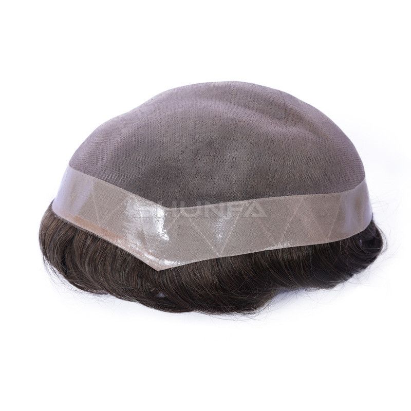 Peça de cabelo Mono pronto estoque tipo de cabelo Real peruca de cabeça peça de comércio exterior peruca masculina
