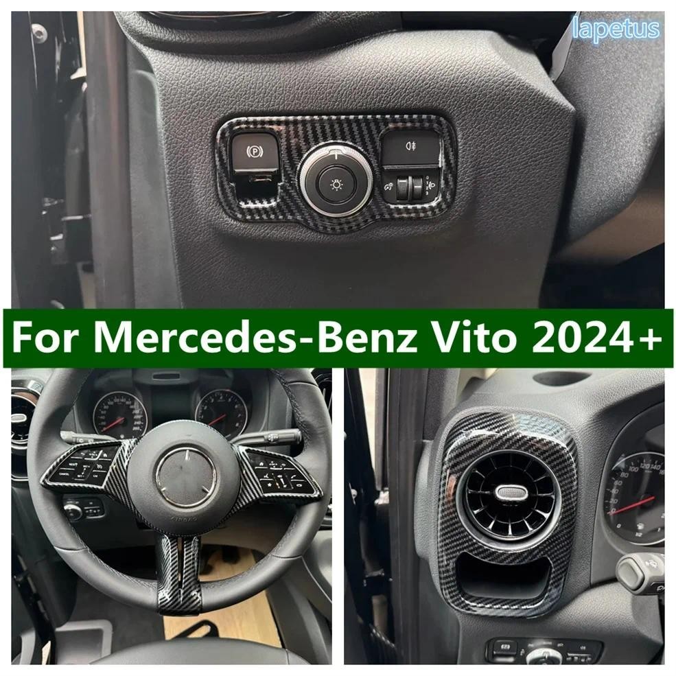 Ar Condicionado AC Ventilação Decoração Quadro Volante Cabeça Luz Lâmpada Capa Guarnição Para Mercedes-Benz Vito 2024 20