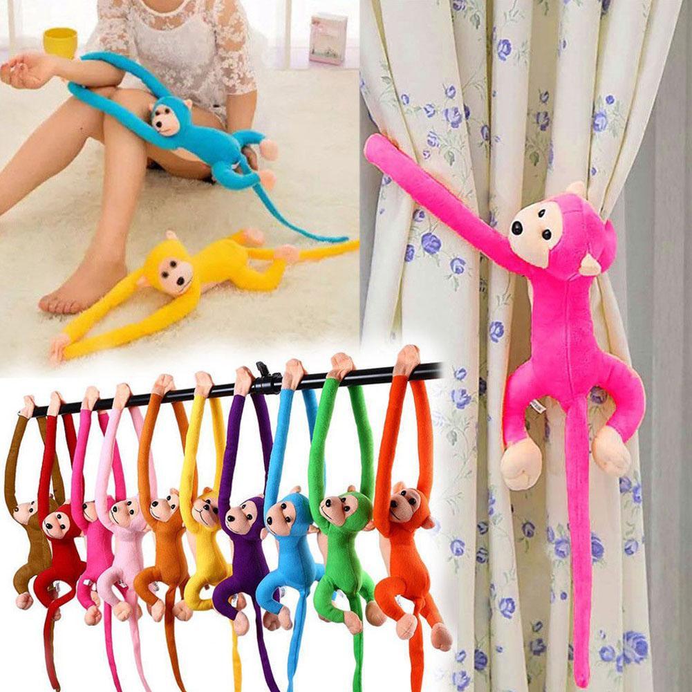 Braço Longo Cauda Macaco Boneca Macio Brinquedo De Pelúcia Carrinho De Bebê Dormir Apaziguar Cortinas Cama T7X9