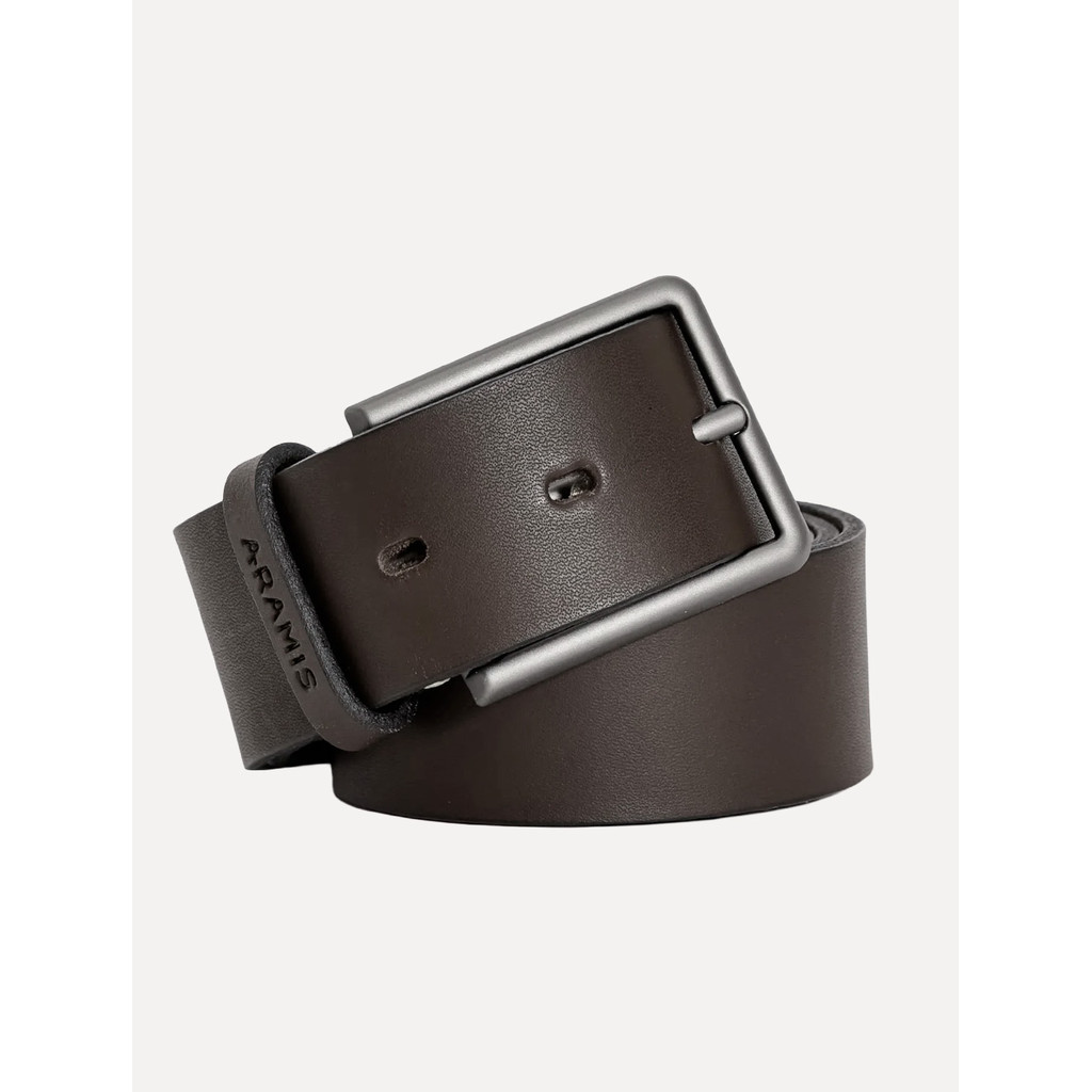 Cinto Aramis Masculino Basico Couro Simples Marron Café Original