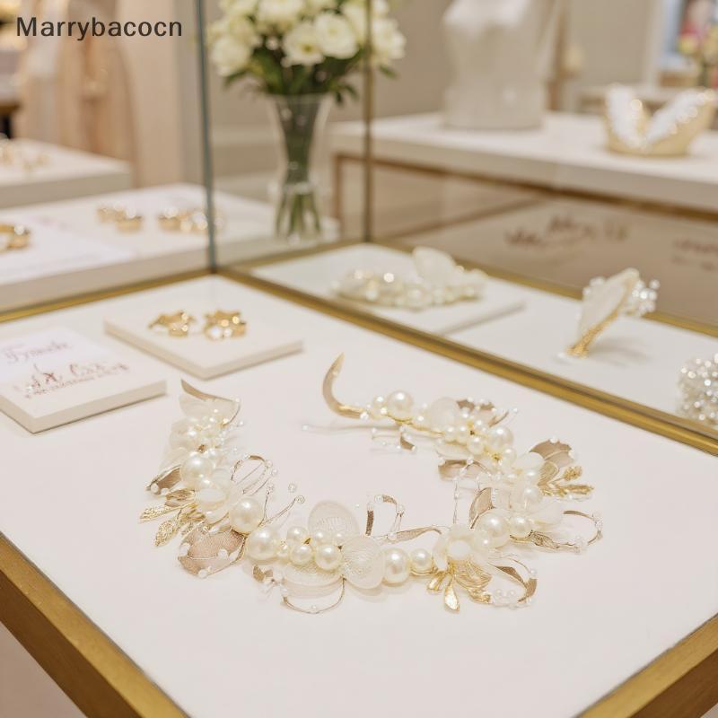 [MAR] Meninas Elegantes Imitadas De Pérola Cabelo Cocar Bebê Coroa De Flores Guirlanda Cabeça Argola Casamento COD