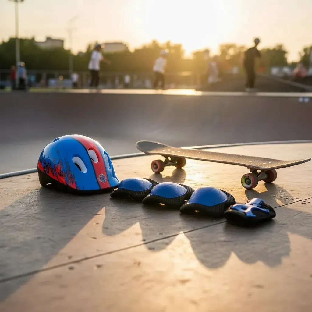 Kit Proteção Infantil Patins Skate Bicicleta Roller Azul E Vermelho
