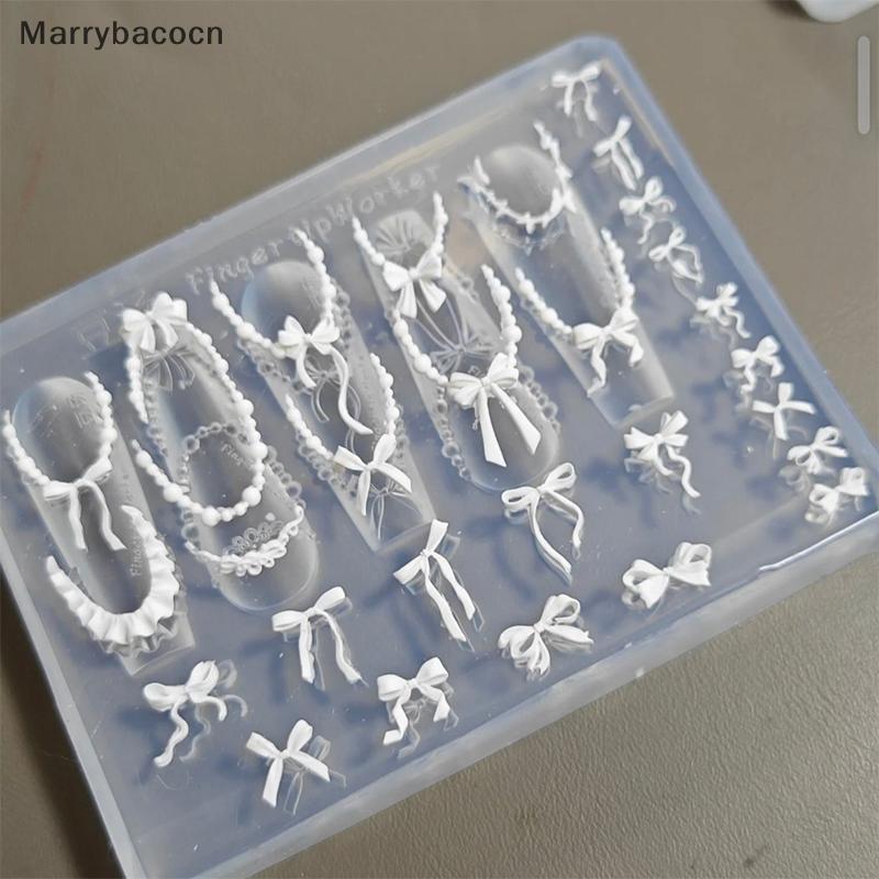 [MAR] Fita De Corrente De Contas De Laço Molde Acrílico 3D Unhas Decorações De Arte DIY Design Silicone Modelo De Para A