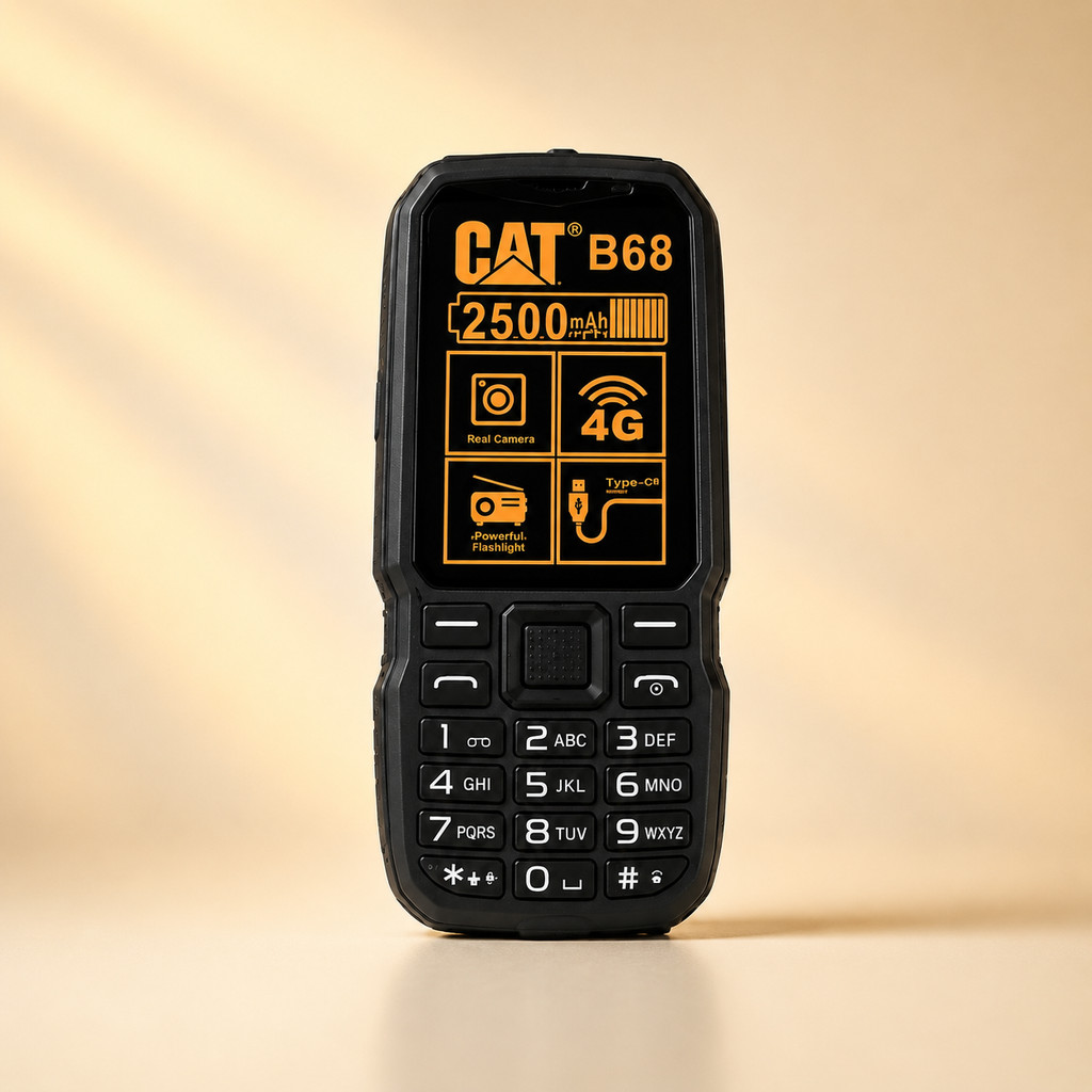 Celular CAT B68 4G Dual Chip Resistente com Teclas Grandes Lanterna Rádio FM