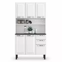 Kit Cozinha Compacta Pratika 105cm em Aço Itatiaia Branco