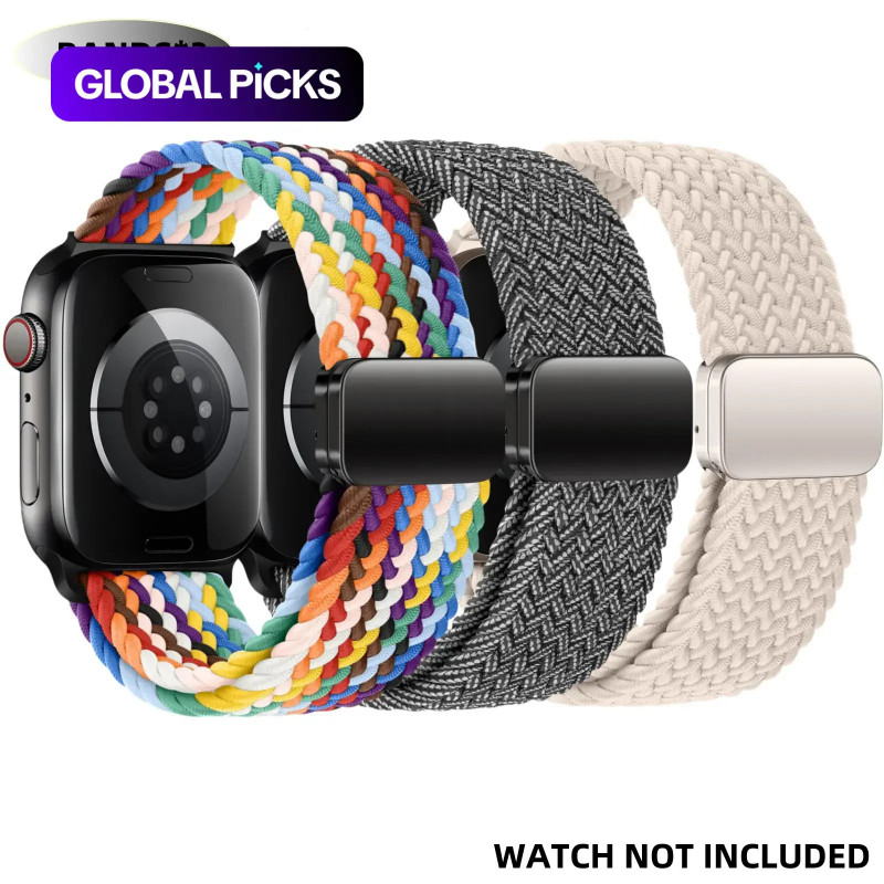 Pulseira Magnética Trançada Solo Loop, 3 Correias Esportivas Elásticas de Nylon