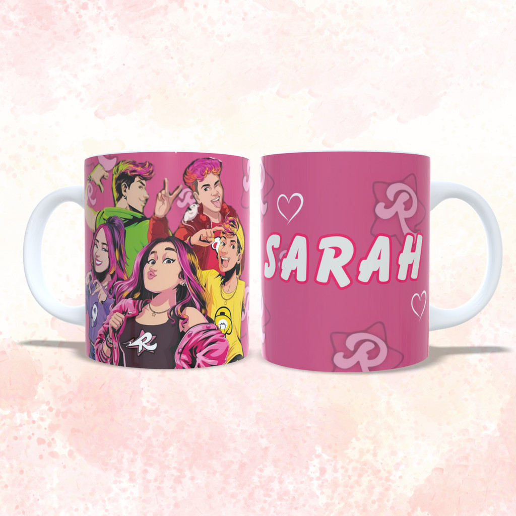 Caneca Emilly Vick Personalizada com Nome Caneca dos Rosa Turma dos Rosa Infantil