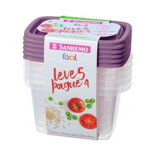 Conjunto 5 Potes Plastico Sanremo 580ML - Cores Aleatórias em Oferta na Shopee