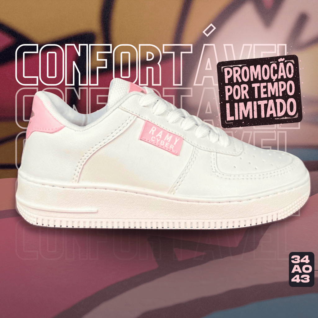 Tênis Feminino Street Casual Menina Várias Cores do 34 ao 43 - Envio Rápido em Oferta na Shopee