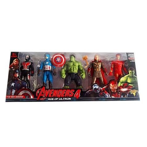 Kit Bonecos Vingadores Heróis - 5 Bonecos 15 Cm Articulados - Envio Imediato