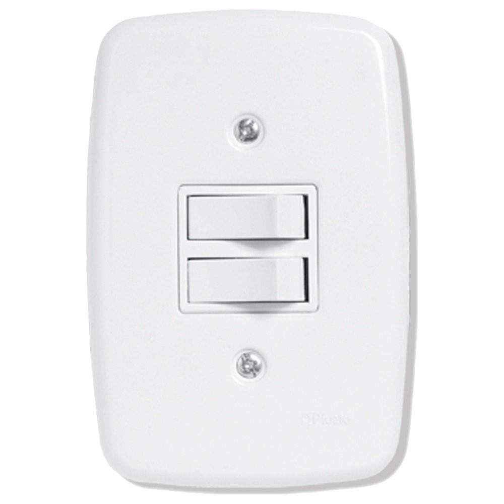Interruptor Ideale Pluzie 2 Teclas Simples com Placa 4X2 Branca