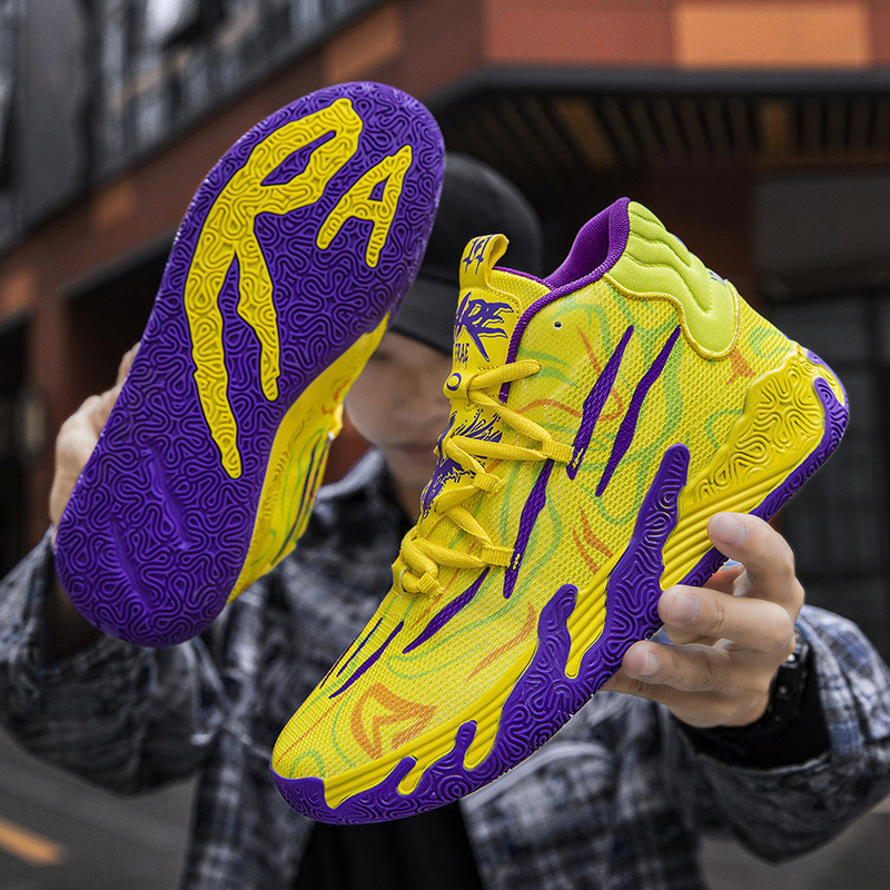 Tênis de Basquete Juvenil com Sola Grossa Fashionável Novos Tênis Esportivos Versáteis Masculinos PT4F 5DWA