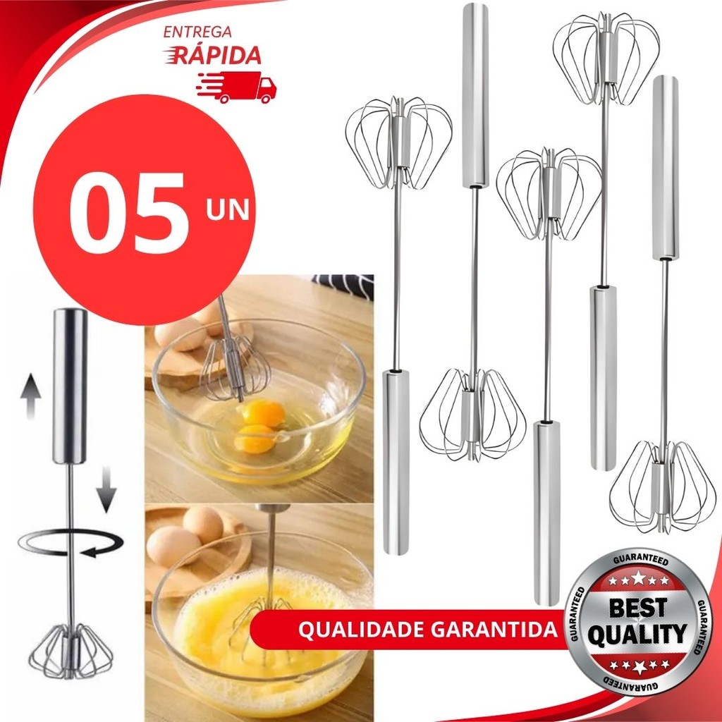 kit 5 Peças Fuê Semi-Automático Original Batedor Fue Mixer para Creme Misturador Semi-Automático de inox Utensilio