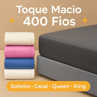Lençol Avulso Premium 400 Fios com Elástico Toque Macio e Ajuste Perfeito em Oferta na Shopee