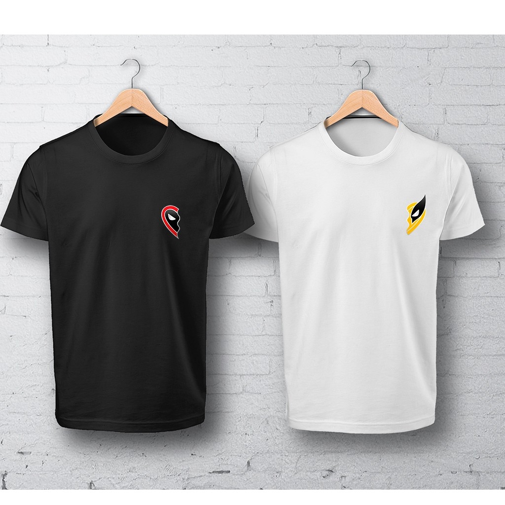 Camiseta Casal E Amigos Deadpool x Wolverine Metade Em Algodão Unitaria Plus
