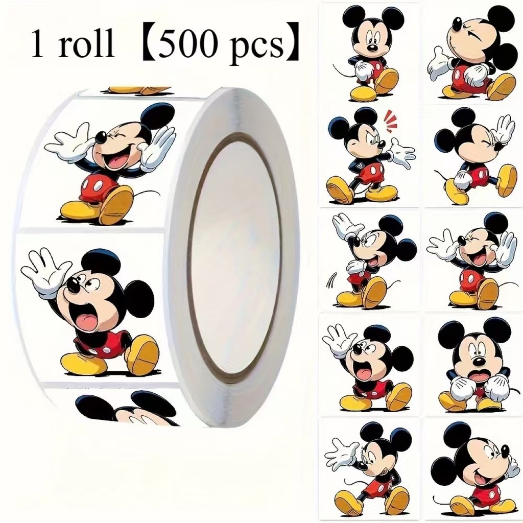 Adesivos De Animação De Desenho Animado Do Mickey Mouse De 500 Peças-Decalques De Decoração DIY Estilo Ins À Prova D'águ