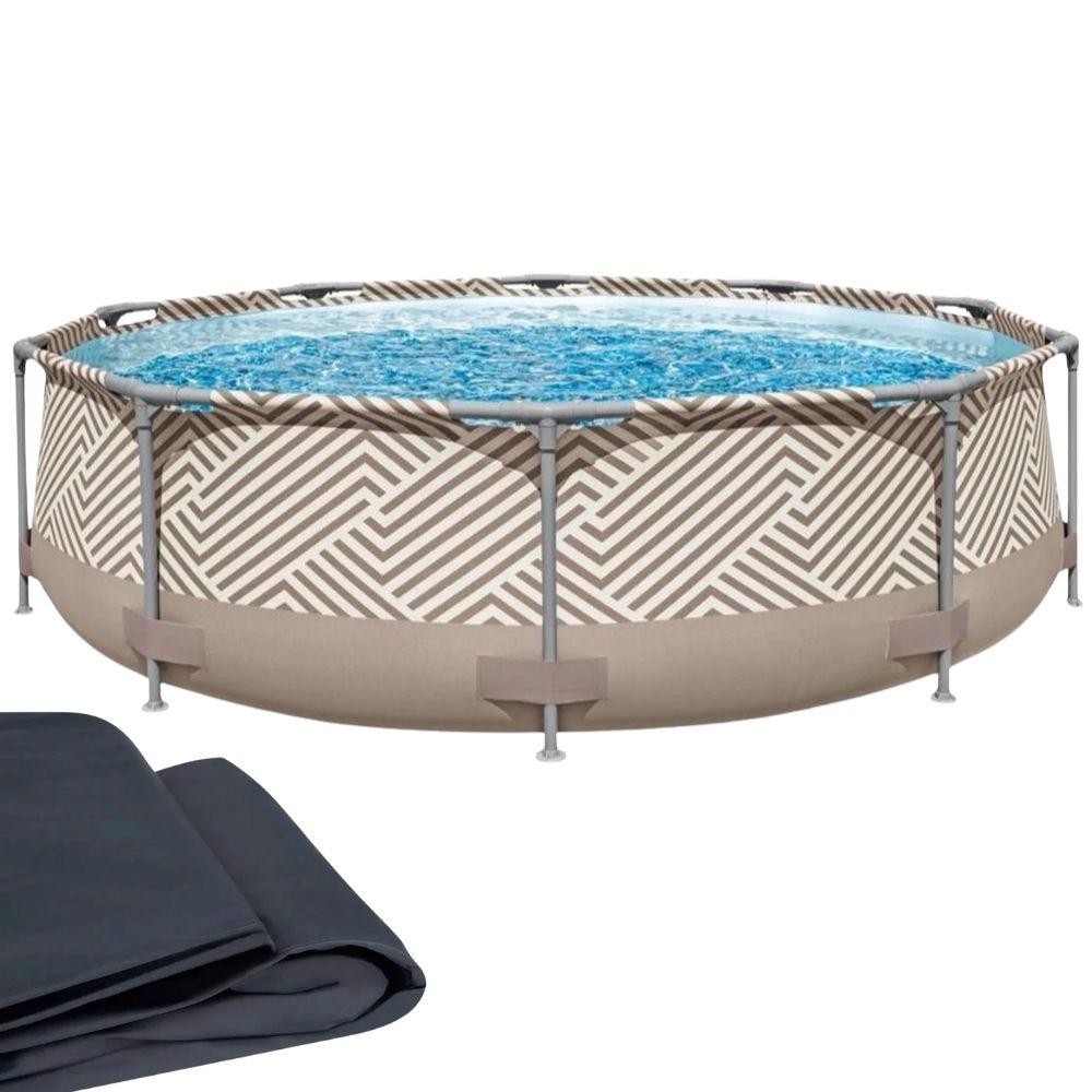 Piscina com Armação Circular 5200L 3,05M com Capa Circular MOR em Oferta na Shopee