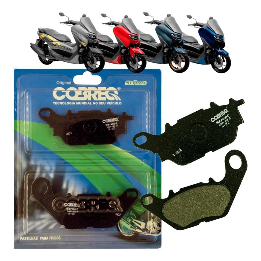 Pastilha De Freio Traseira Yamaha Nmax 160 Abs 2017 2018 2019 A 2022 Cobreq Original