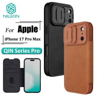 Nillkin Luxo Flip QIN Pro Caso De Couro Para iPhone 17 Max À Prova De Choque Câmera Slider Proteção Capa Com Titular Do em Oferta na Shopee