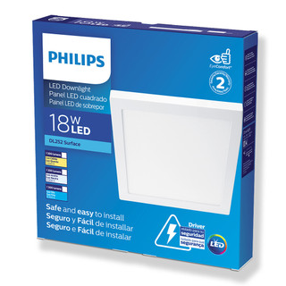 Plafon Sobrepor Philips quadrado 22x22 18W BR Fria 6500K BV