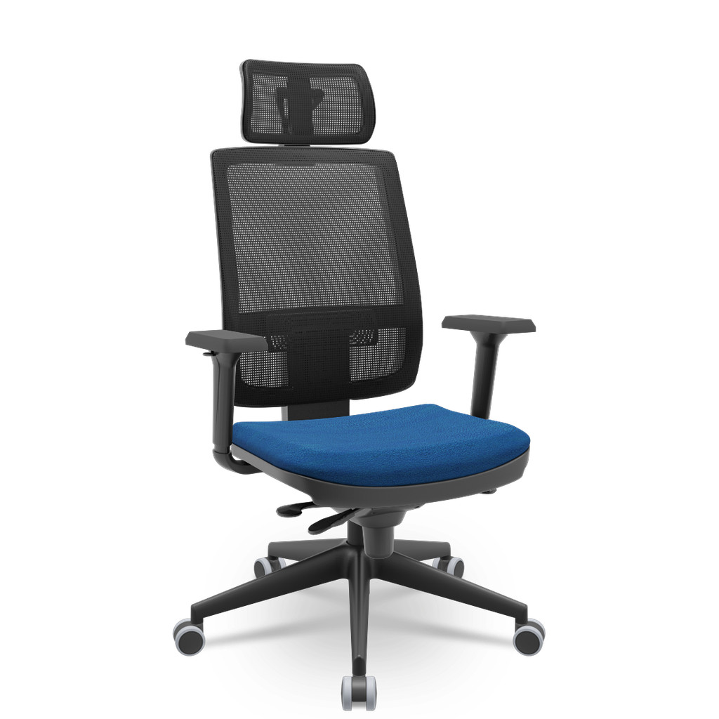 Cadeira Brizza Tela 3D Slider Piramidal Com Apoio NR17 Plaxmetal Ergonômica Nacional Resistente