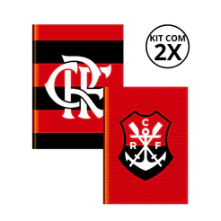 Kit 2 Cadernos Brochura Universitário 80 Folhas Flamengo -