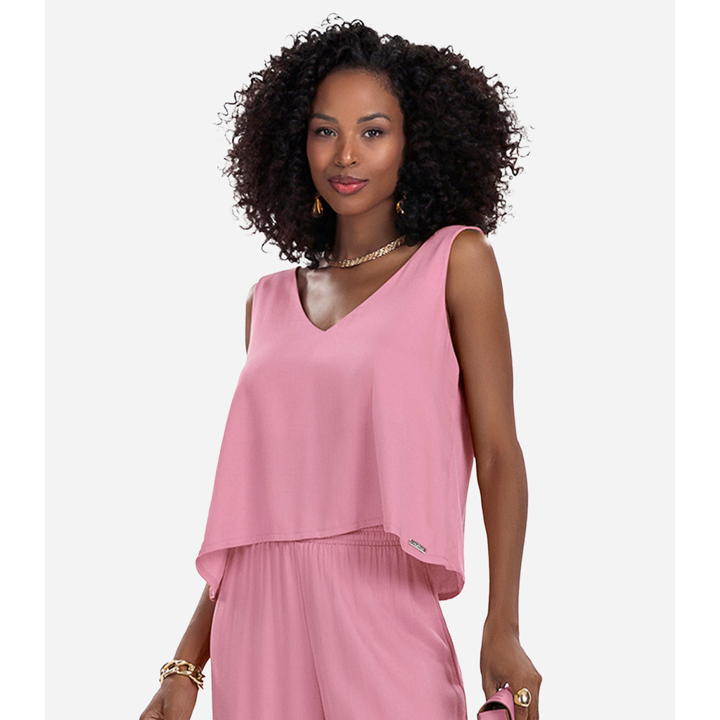 Regata Feminina de Viscose Rovitex Rosa