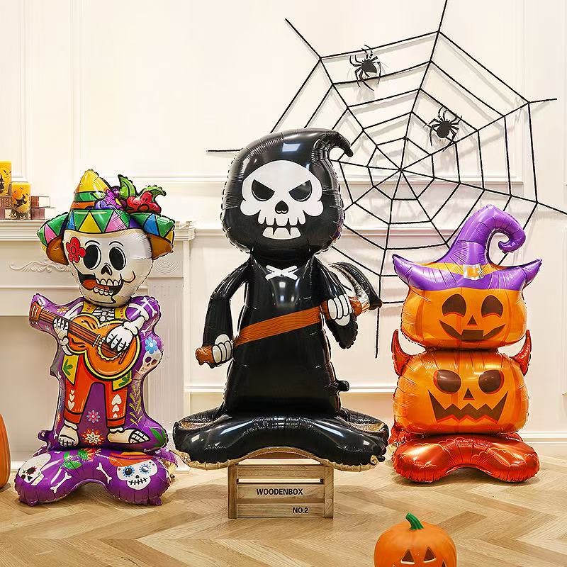 Balões de Abóbora/Árvore/Caveira em Alumínio Decoração Gótica para Halloween-86CM x 115CM