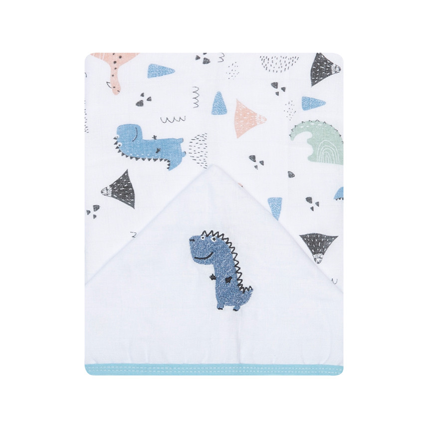 Toalha Capuz Bebê Papi Bordado Fralda Soft Dinossauro em Oferta na Shopee