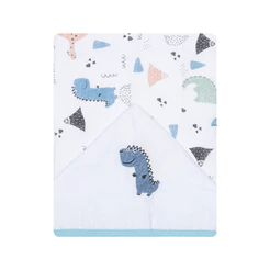 Toalha Fralda 1 camada Bebê Papi Bordado Soft Dinossauro 100% algodão