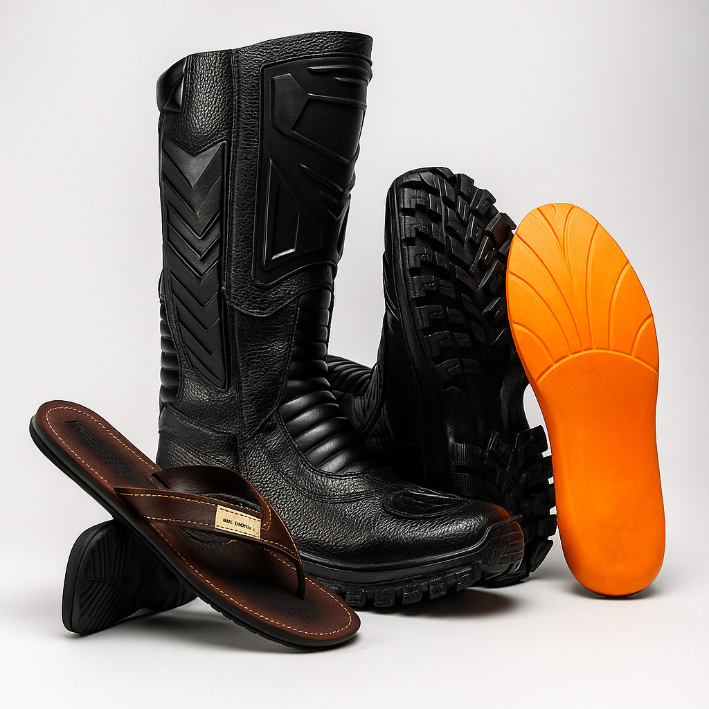 Bota Coturno Militar Bombeiro Cano Longo Couro Refletivo Kit Chinelo e Palmilha Gel Ortopédica