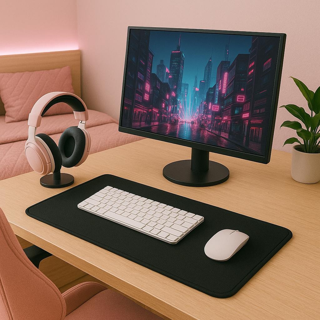 Mousepad Grande Antiderrapante Escritório Ergonômico Base Emborrachada