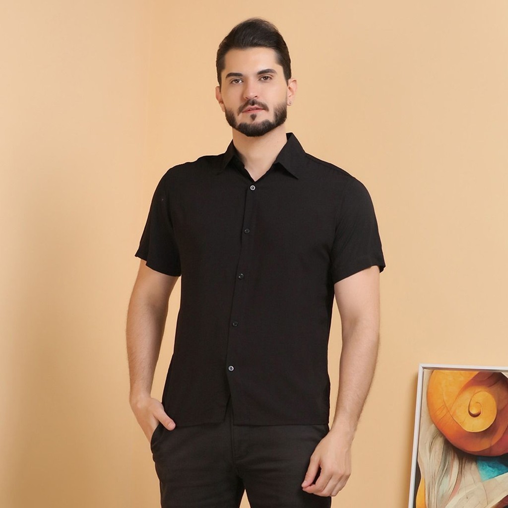 Camisas masculinas de manga curta - Camisas de verão - Camisas frescas - Roupas de praia
